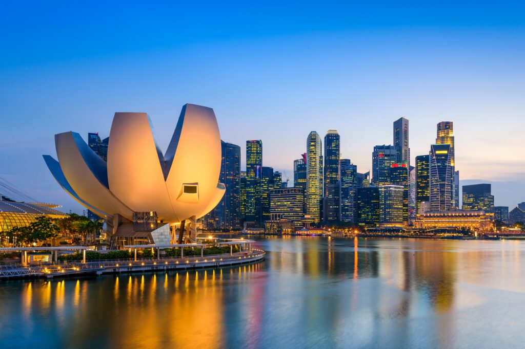 Hafen-Skyline von Singapur